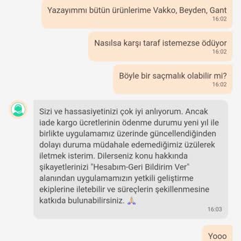 Dolap Haklı İade Ve Alıcıya Ödetilmeye Çalışılan Kargo Bedeli