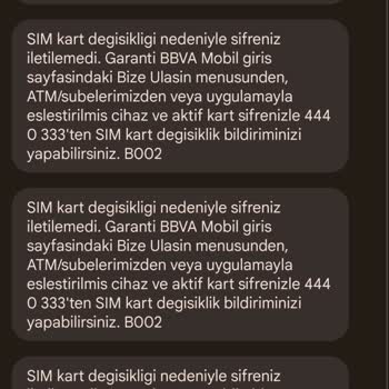 Garanti BBVA Sim Kart Değişikliği