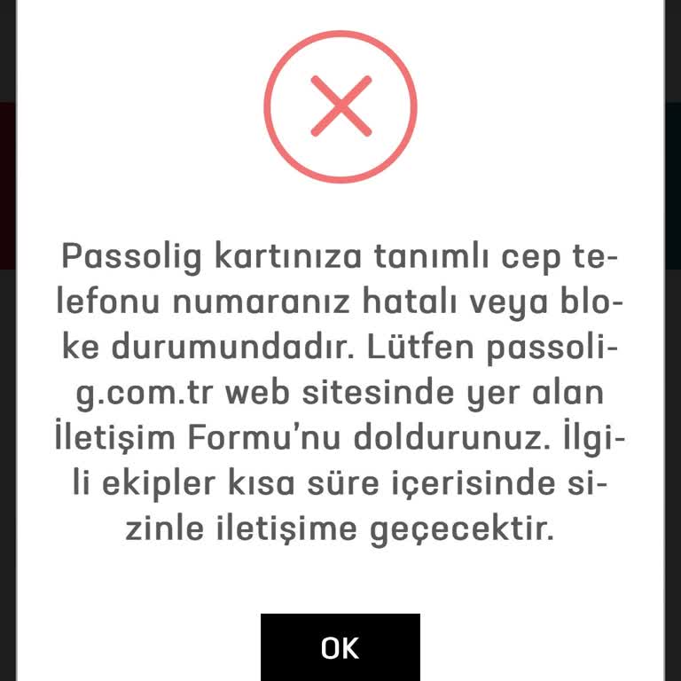 Passolig Telefon Numarası Hatası