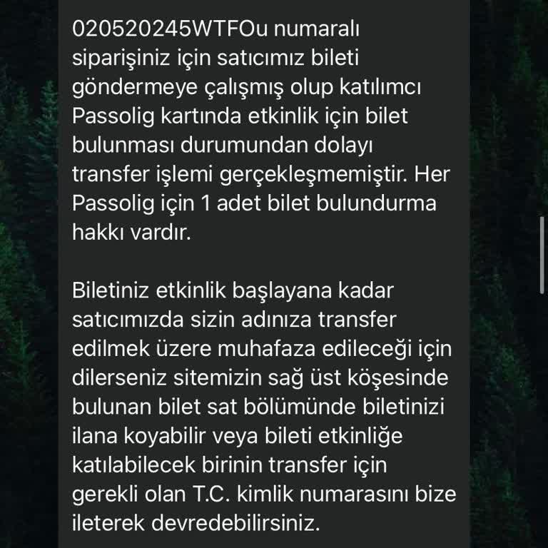 Passolig Biletimiz Hesabımıza Geçmedi
