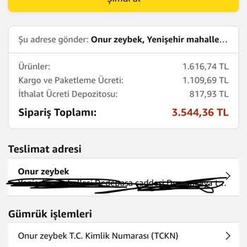 Amazon Firmasının Hatası Nedeni İle Ödenen Bedel.