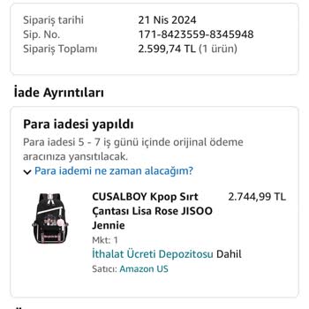 Amazon Firmasının Hatası Nedeni İle Ödenen Bedel.