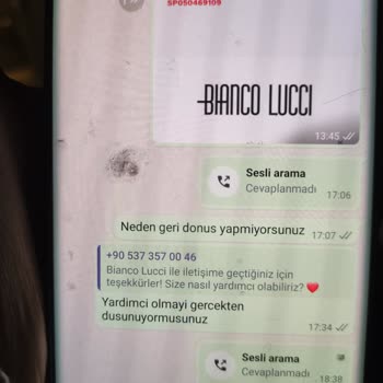 Bianco Lucci Mağazasına Ulaşamamak Geri Dönüş Alamamak