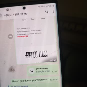 Bianco Lucci Mağazasına Ulaşamamak Geri Dönüş Alamamak