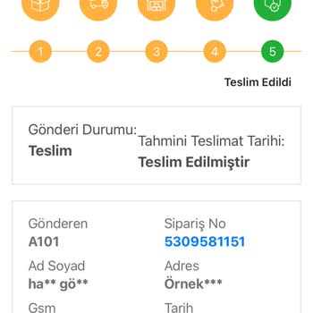 Bir Günde Kargo A101 Siparişim Teslim Edilmedi