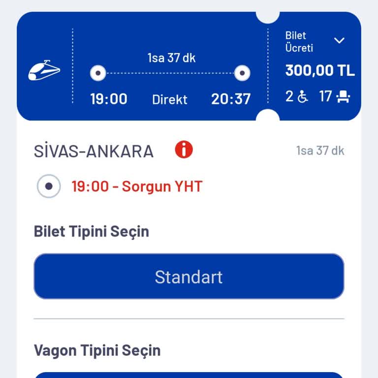 Ankara Sivas YHT Sefer Şikayeti