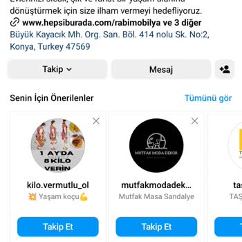 Rabi Mobilya adını kullanan sahte Instagram Hesabından