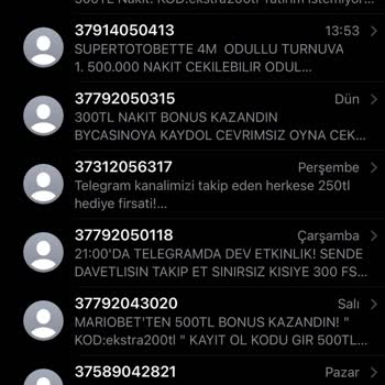 Vodafone Reklam Bahis Mesajları