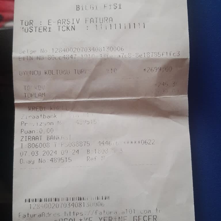 A101 Oyuncu Koltuğu Teslimat