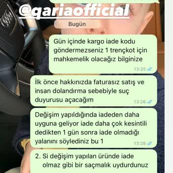 Qaria Moda İbana İade Parasını Göndermiyor