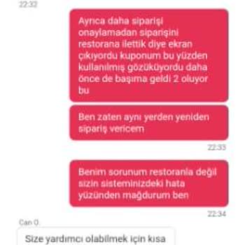 Yemeksepeti Kupon Aldatması Ve Müşteri Hizmetinin Yetersizliği