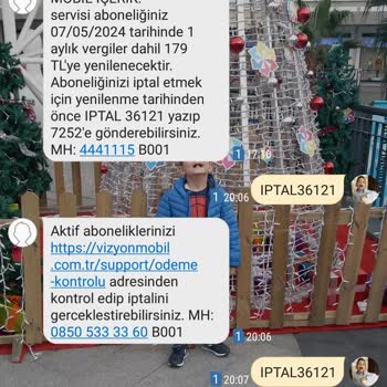 Vizyonmobil A. Ş. Kendi Yaptığı Aboneliği İptal Etmiyor.