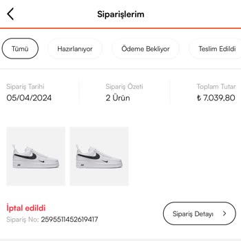 Barçın Spor Satın Aldığım Ürünü Göndermiyorlar Yardımcı Olmuyorlar Ödeme Yok
