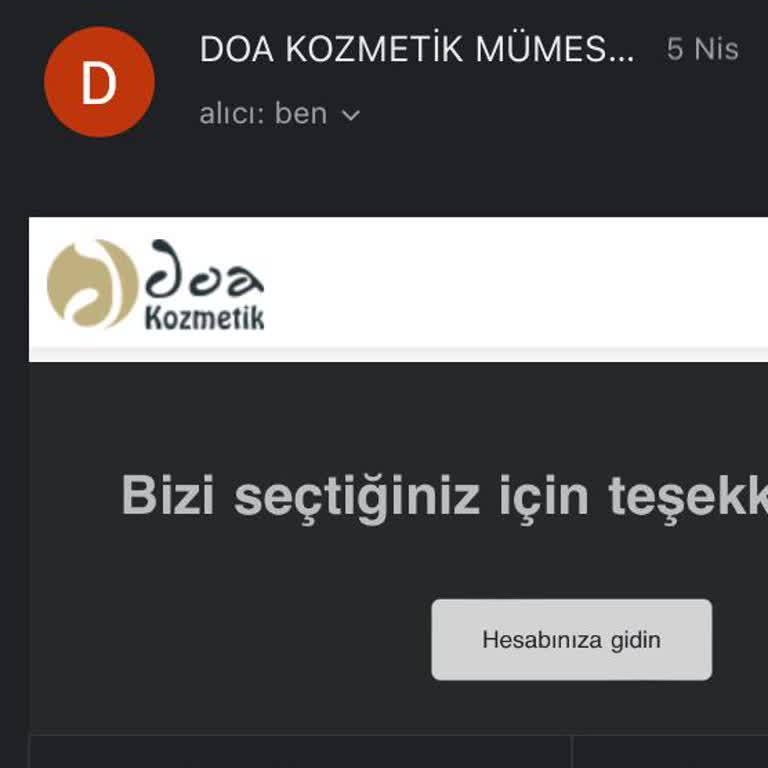 Doa Kozmetik Bir Aydır Ürünüm Kargoya Verilmedi