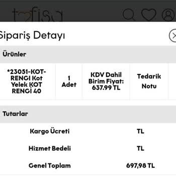 Tofisa Yanlış Beden Gönderdi