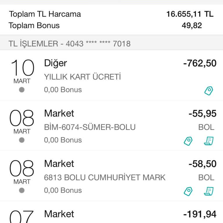 Garanti Bonus Yıllık Kart Ücreti İadesi