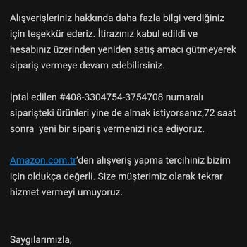 Amazon Siparişleri İptal Ediyor.