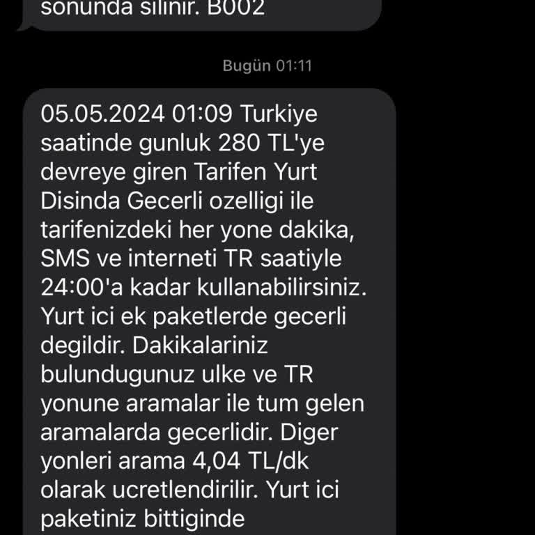Turkcell Yurt Dışı Kullanım