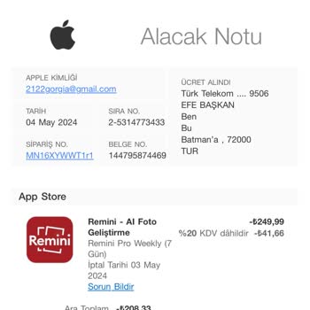 Remini Şikayet Haksız Yere Ücret Alıyorlar