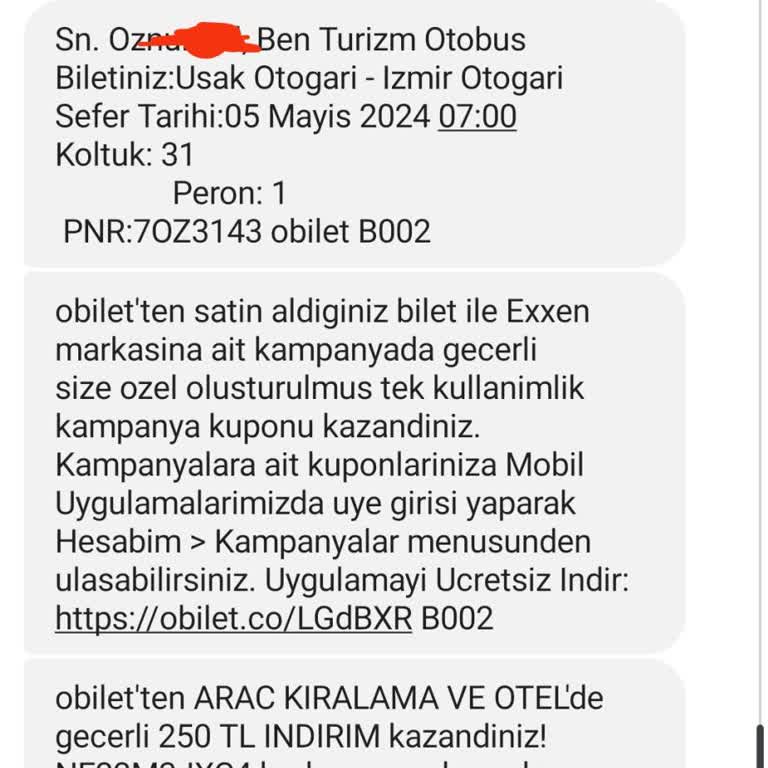 Ben Turizm Uşak-İzmir Yolculuğunda Yaşanan Aksaklıklar