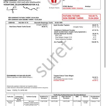 Vodafone Fatura Abonelik Ve Tarife Değişikliği