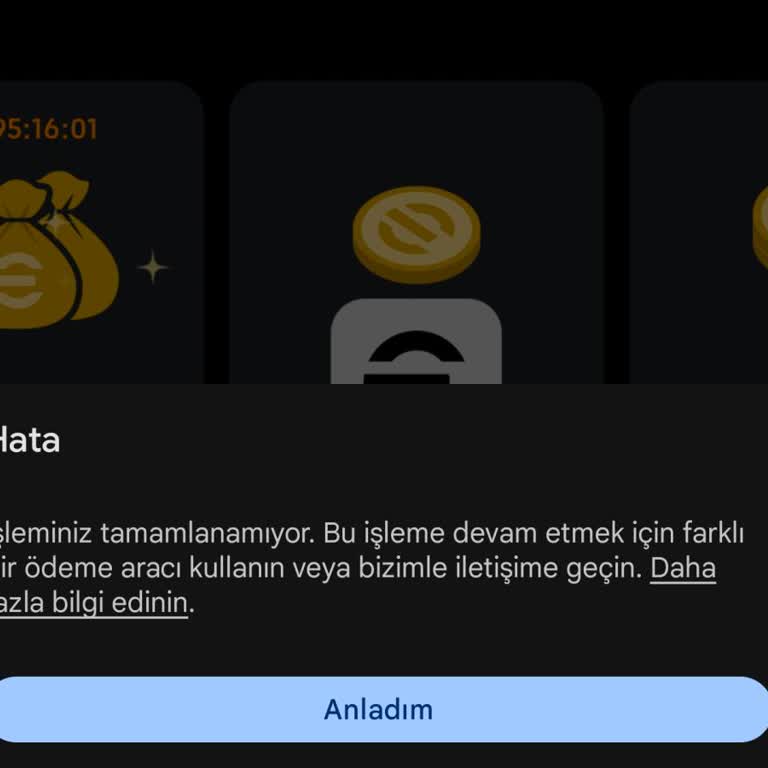 Google Play Bakiyesi Hata Veriyor