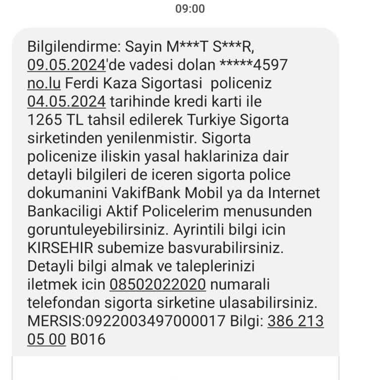 VakıfBank Otomatik Yenilenen Ferdi Kaza Sigortasının İptali