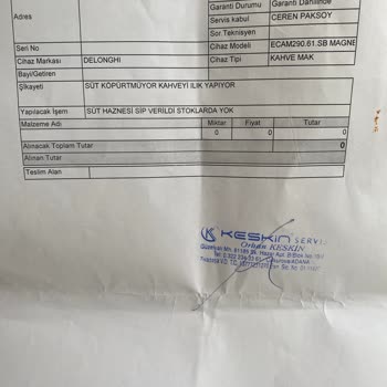 Delonghi Kahve Makinesi Süt Köpürtme Sorunu