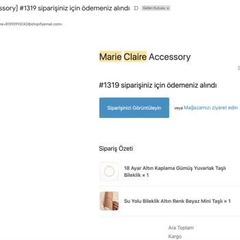 Marie Claire Accessory Bileklik, Bileğimi Çizdi Kanattı