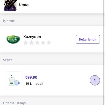 Getir Su Paramı Aldı Suyu Teslim Etmedi
