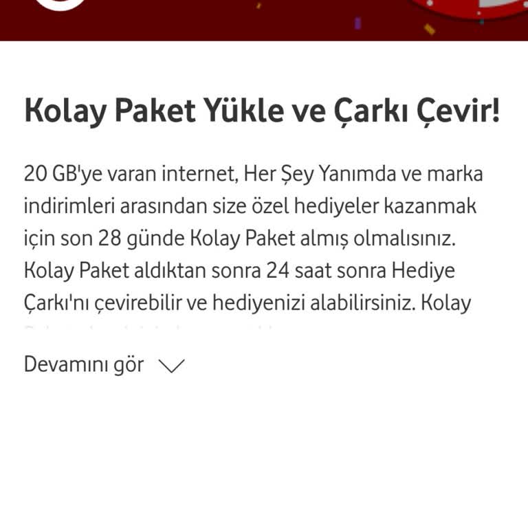 Vodafone Hediye Çarkı Çeviremiyorum.