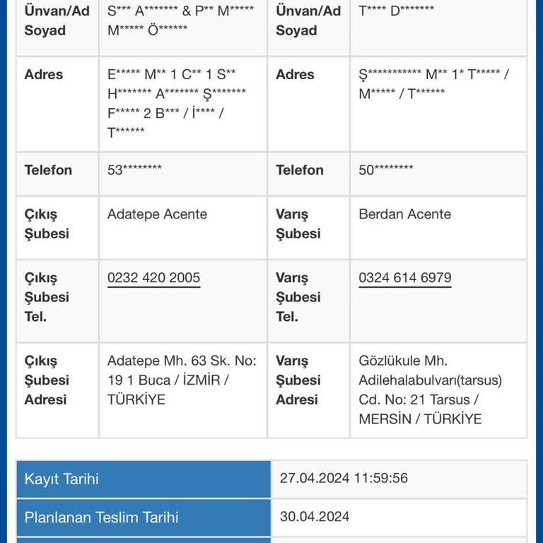 Sürat Kargo Tarsus Berdan Şubesi Çözüm İstiyoruz