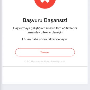 Ulaştırma ve Altyapı Bakanlığı Amatör Denizci Belgesi Hatası