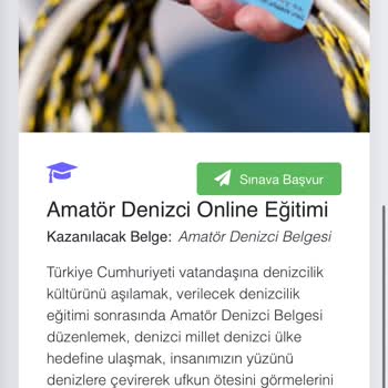 Ulaştırma ve Altyapı Bakanlığı Amatör Denizci Belgesi Hatası