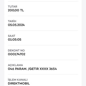 Getir Kartımdan İzinsiz Para Çekilmesine İlişkin Mağduriyetim