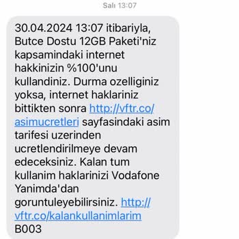 Vodafone Hayatı Faturanın Düzeltilmesini İstiyorum.