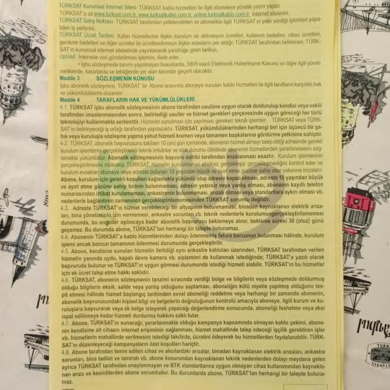 TÜRKSAT Kablo Net Cayma Bedeli