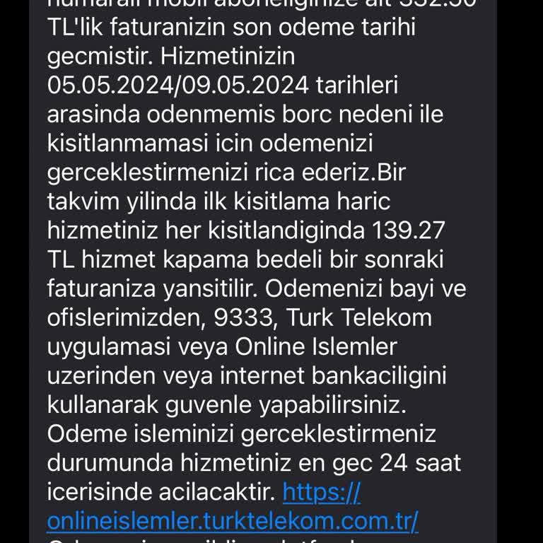 Türk Telekom Hattımın Aniden Kapatılmasına İtiraz Ediyorum