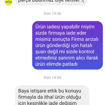Orhanucuzluk.com Defolu Ürün Gönderildi