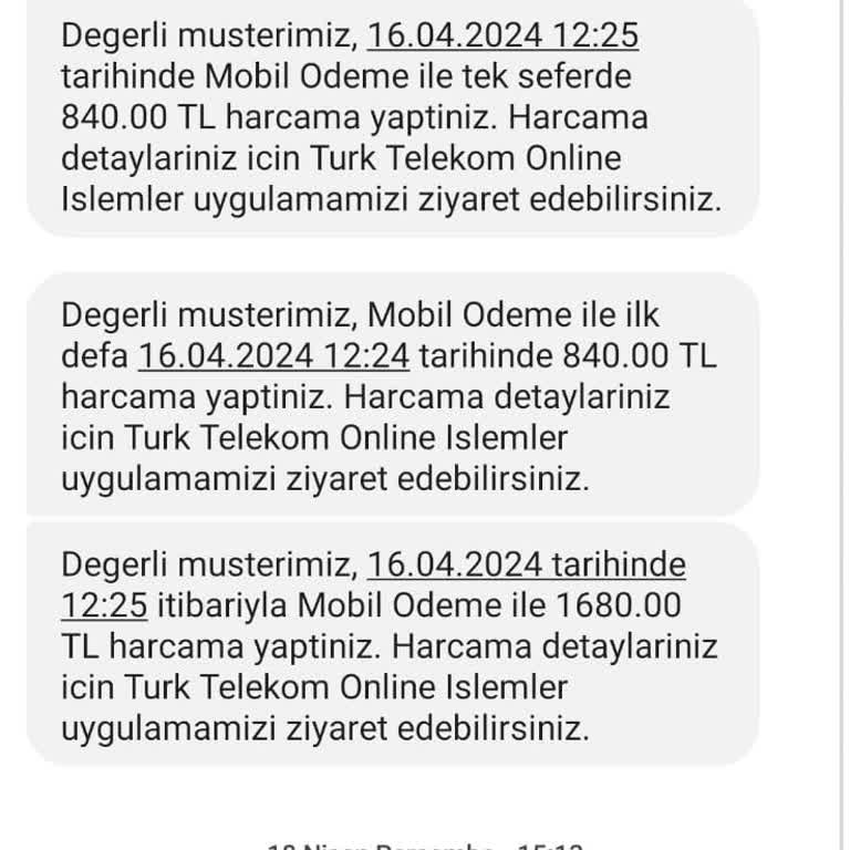 Türk Telekom 100 TL Tarife 2000 TL Olmuş