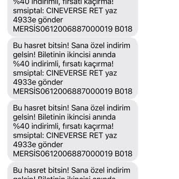 Paribu Cineverse CGV Club Cineverse SMS Sorunu