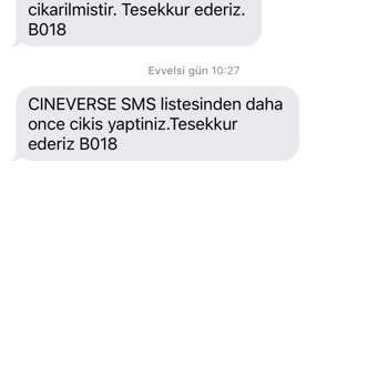 Paribu Cineverse CGV Club Cineverse SMS Sorunu