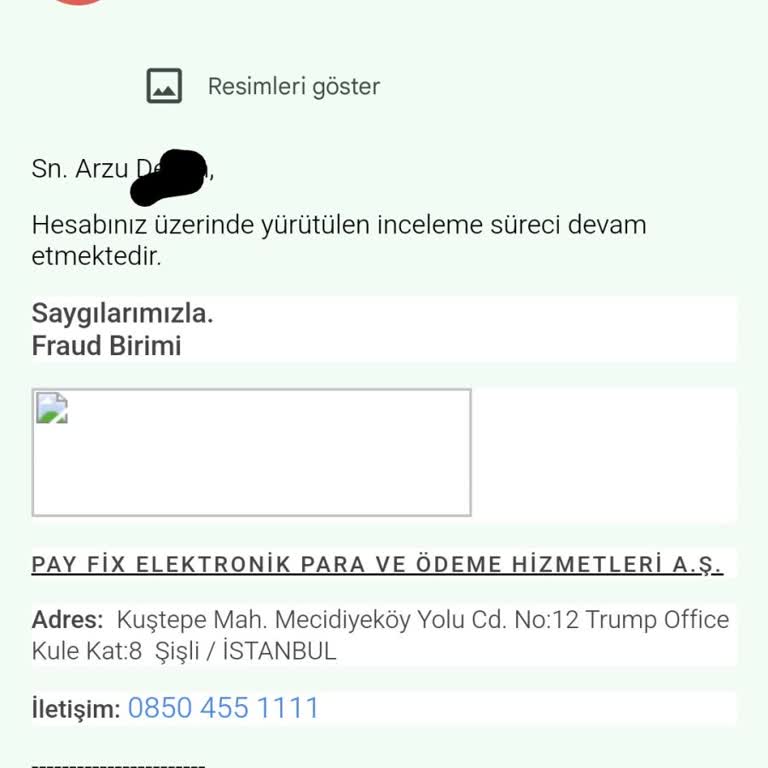 Adıma Açılmış Olan Payfix Hesabımın Tarafıma Geri Verilmesi