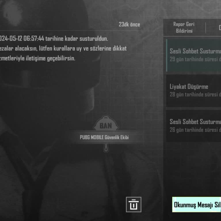 PUBG (Pubgmobile.com) Haksız Yere Ses Banı Aldım