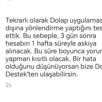 Dolap Uygulaması Sürekli Hesabımı Askıya Alıyor