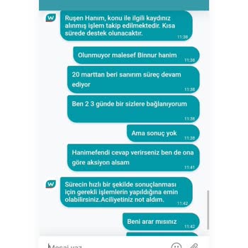 Watsons 1 Aydır Ücret İademi Yatırmıyor Ve Dönüş Yapmıyor