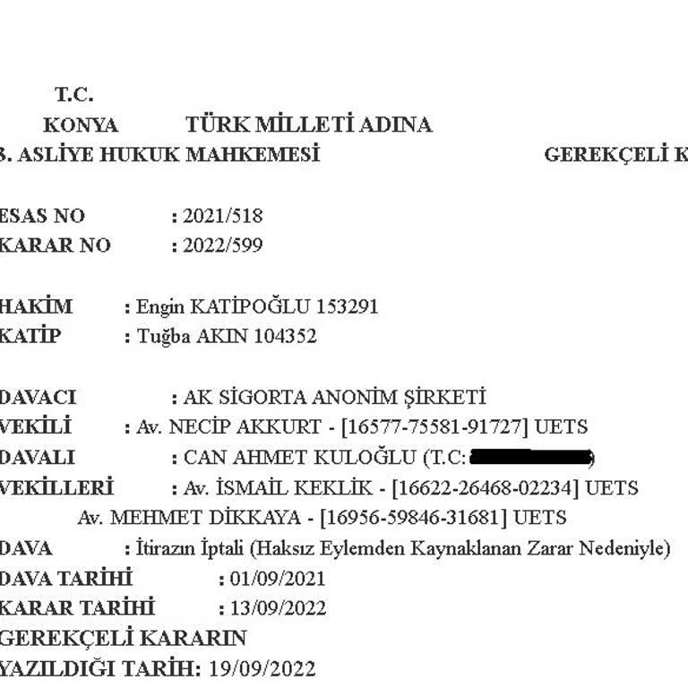 Ethica Sigorta Ethica Trafik Sigortası Ödeme Yapmıyor