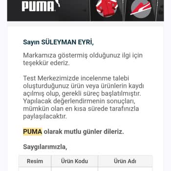 Pumadan Alınan Ayakkabının 10 Ayda Giyilmeyecek Duruma Gelmesi