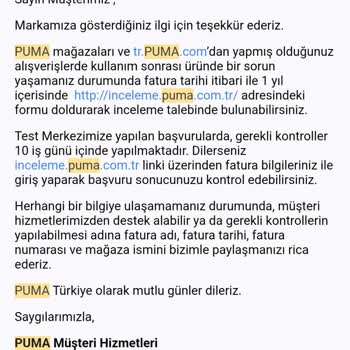 Pumadan Alınan Ayakkabının 10 Ayda Giyilmeyecek Duruma Gelmesi