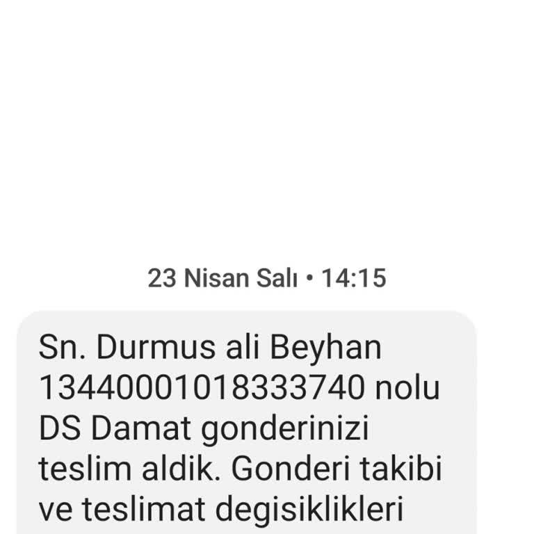 DS Damat Firmadan Teslim Alınan Ürün Müşteriye Teslim Edilmedi